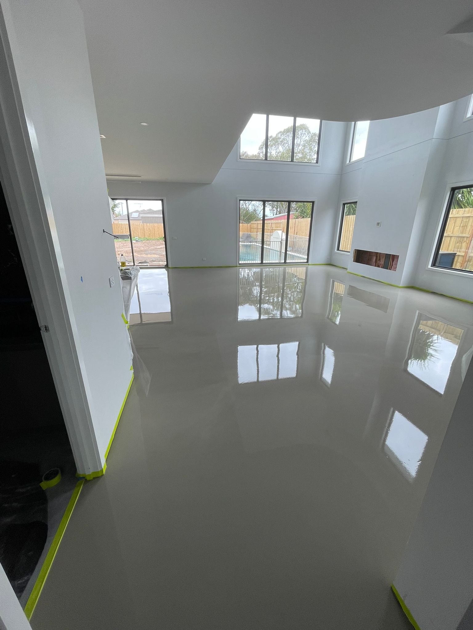 Levelled floor in a new home, finished flat and ready for covering